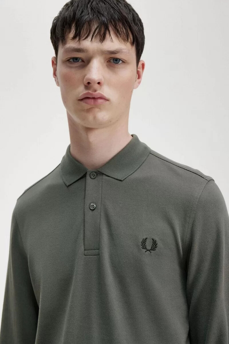 fred perry m6006 herrenhemd feldgrün
