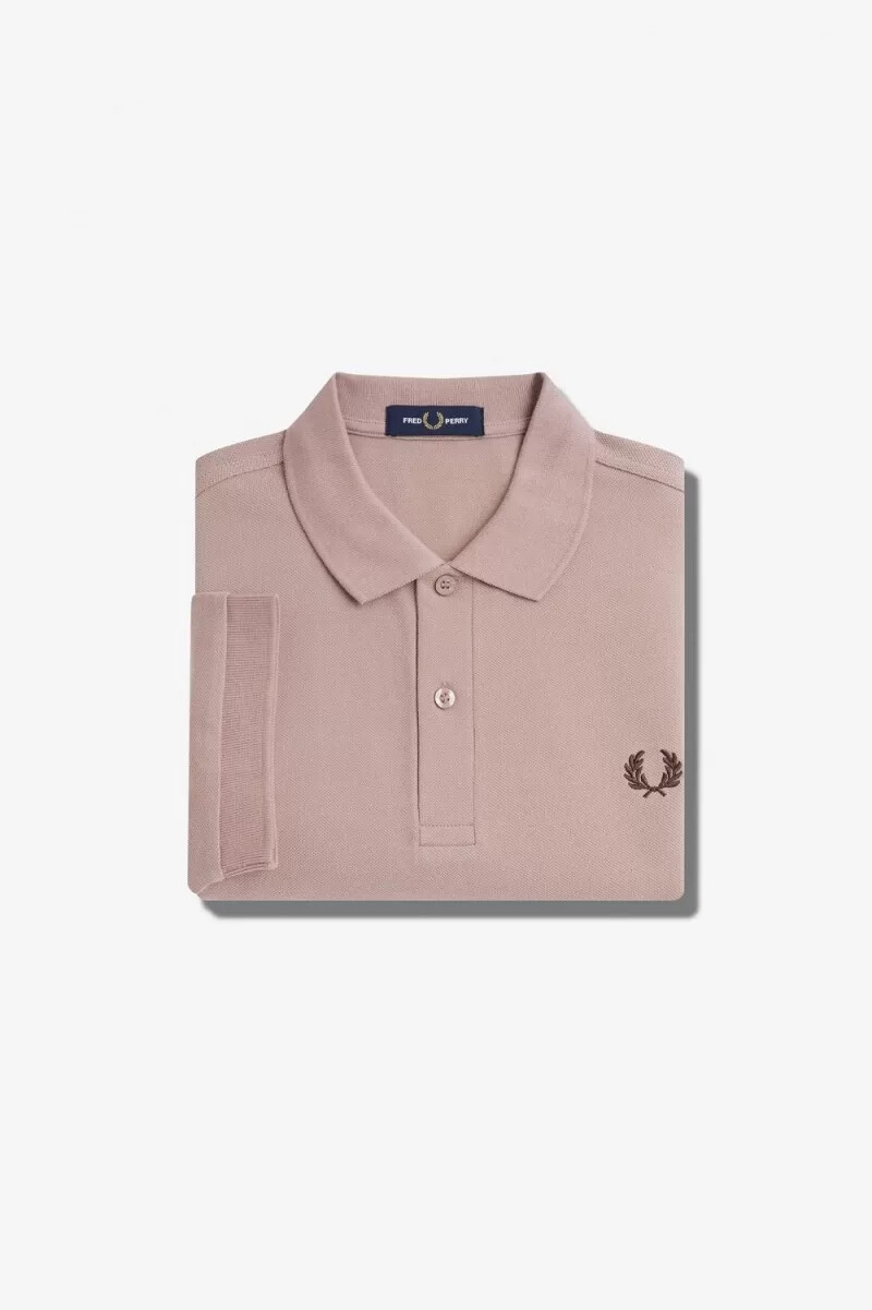fred perry m6000 herrenhemd dunkelrosa gebrannter tabak
