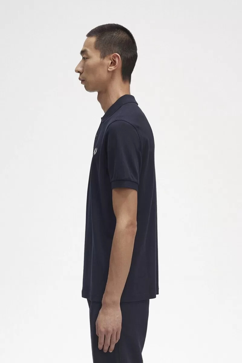 fred perry m6000 herrenhemd marineblau schneeweiß