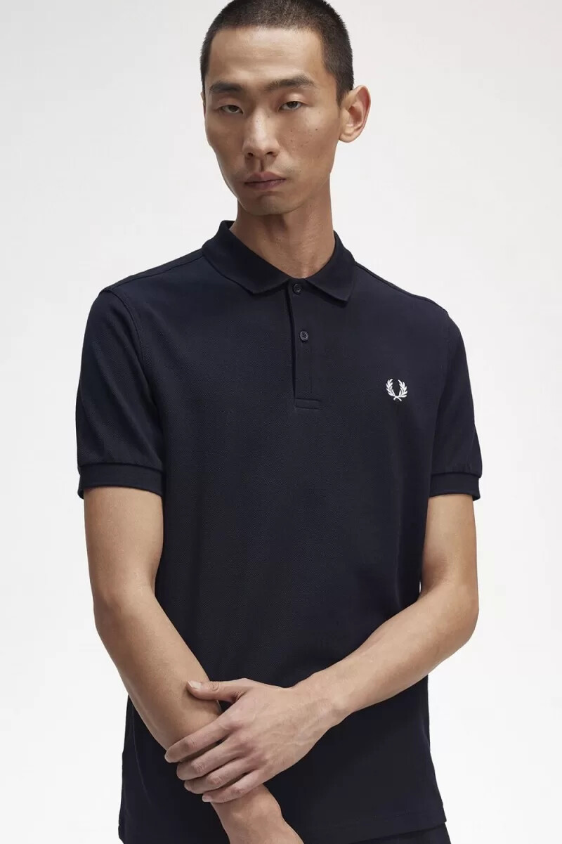 fred perry m6000 herrenhemd marineblau schneeweiß
