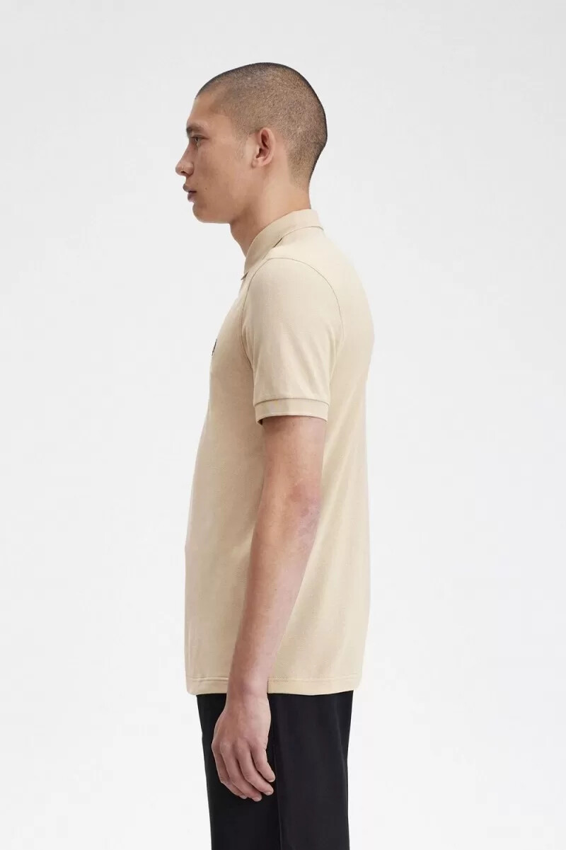 fred perry m6000 herrenhemd haferflockenfarben schwarz