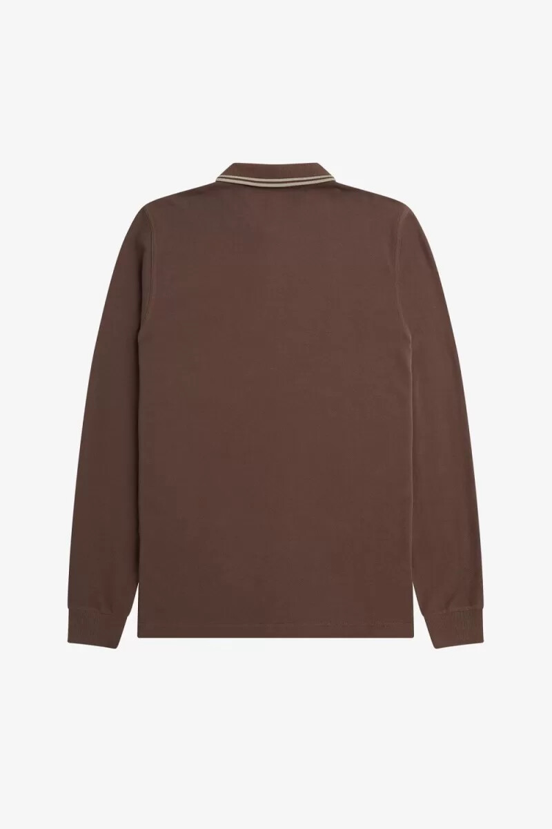 fred perry m3636 herrenhemd dunkelrot warmgrau
