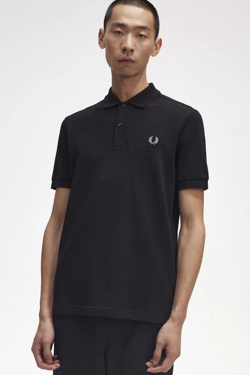 fred perry m6000 herrenhemd schwarz chrom