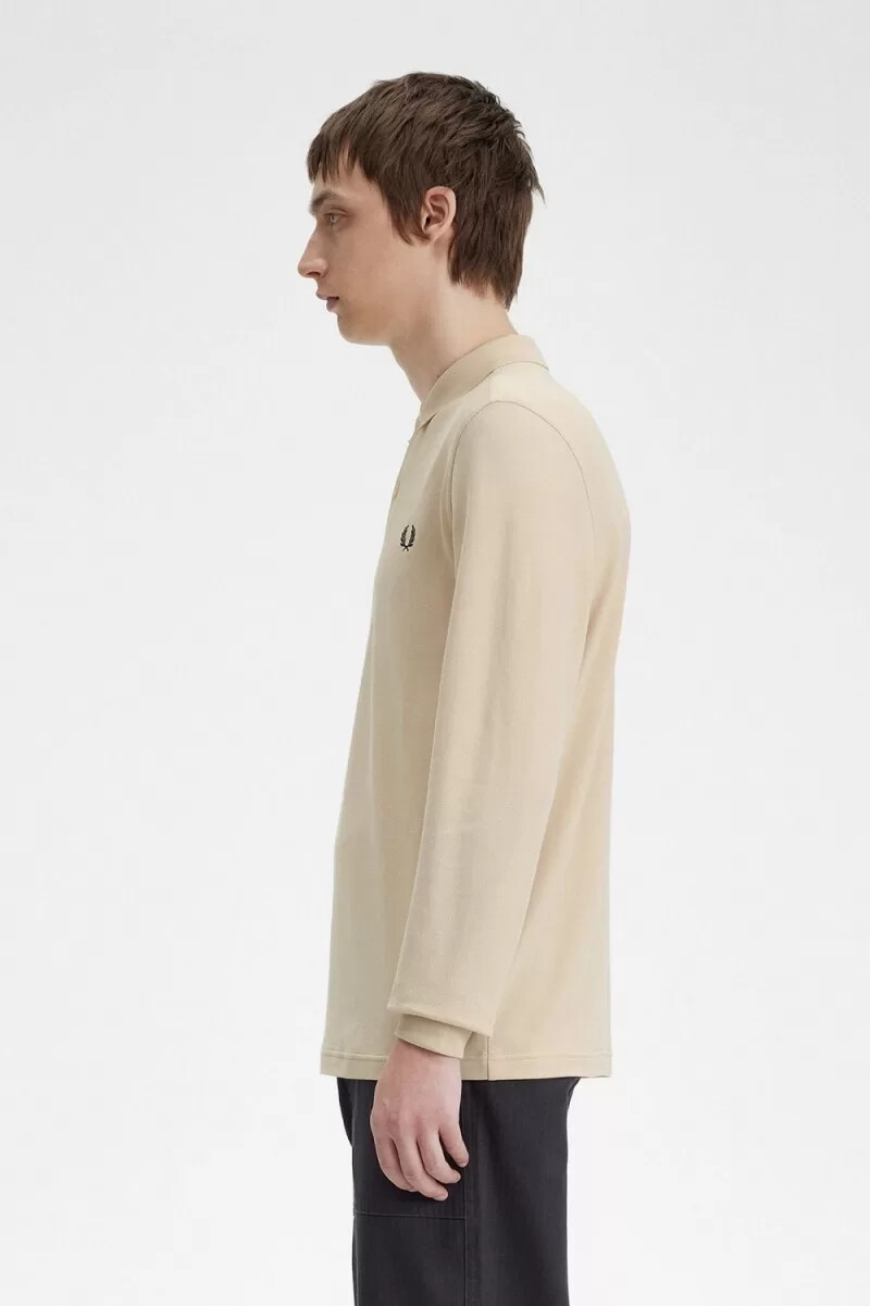 fred perry m6006 herrenhemd haferflockenfarben schwarz