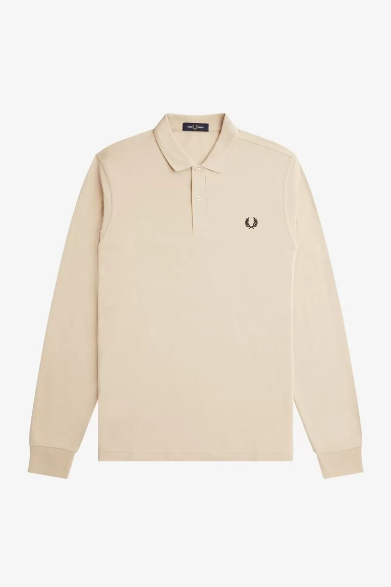 fred perry m6006 herrenhemd haferflockenfarben schwarz