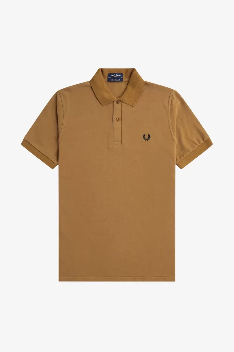 fred perry m3 herrenhemd dunkelbraun marineblau