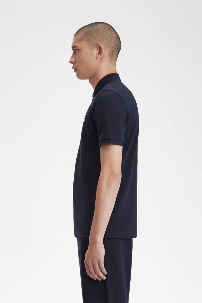 fred perry m3 herrenhemd marineblau aqua
