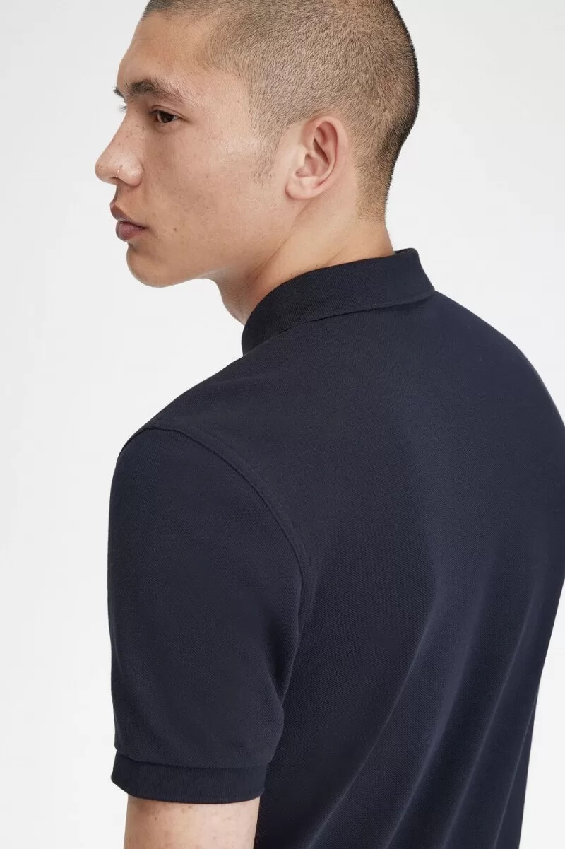 fred perry m3 herrenhemd marineblau aqua