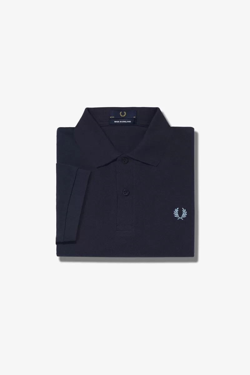 fred perry m3 herrenhemd marineblau aqua