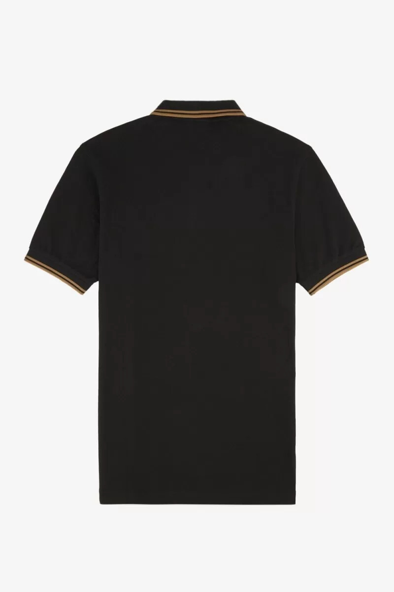 fred perry m3600 herrenhemd schwarz braun