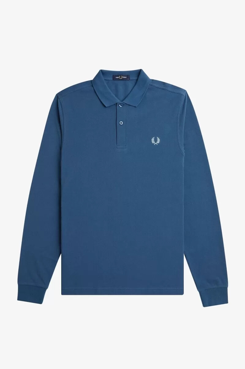 fred perry m6006 herrenhemd mitternachtsblau hellblau