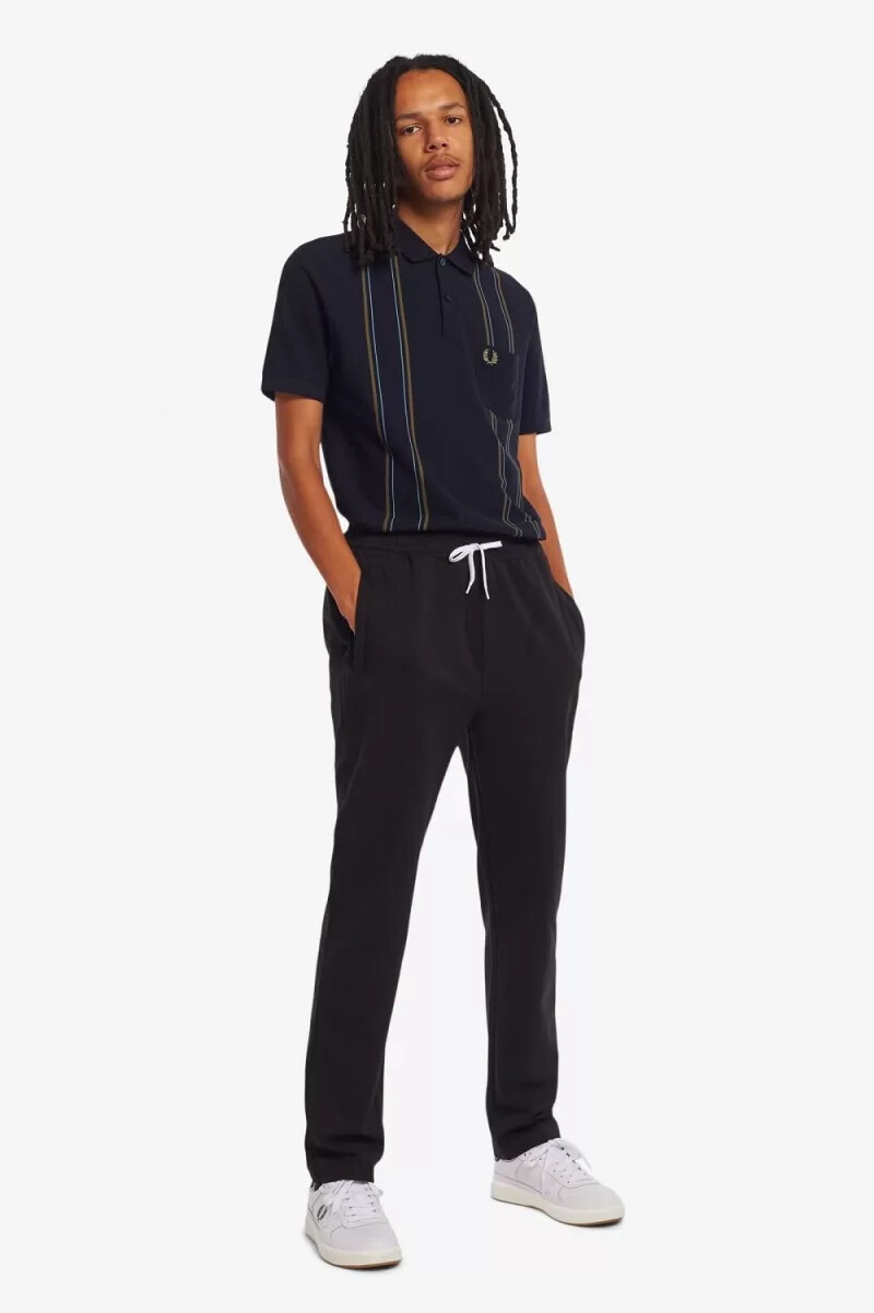 fred perry reverse tricot trainingshose für herren schwarz