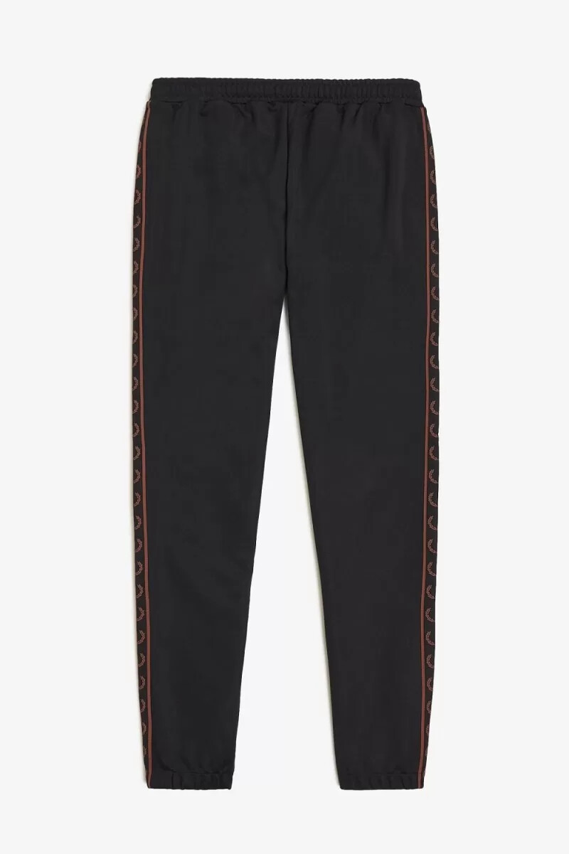 fred perry seasonal taped track herrenhose schwarz whisky braun