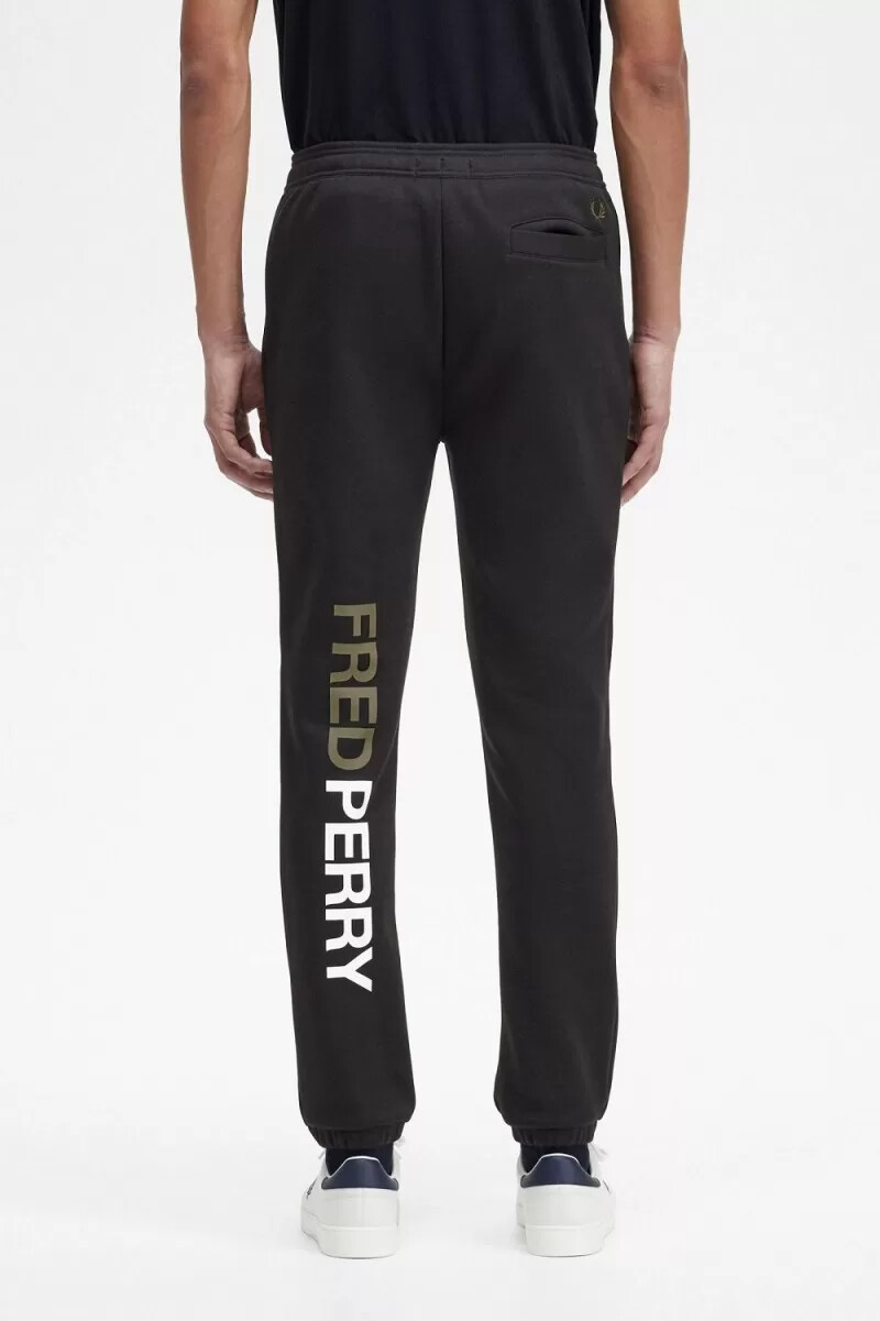 fred perry herren-sweatshirt mit grafikprint schwarz