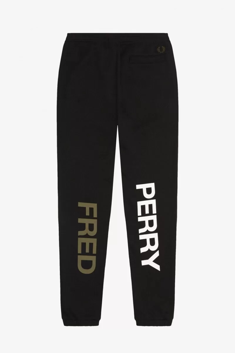 fred perry herren-sweatshirt mit grafikprint schwarz