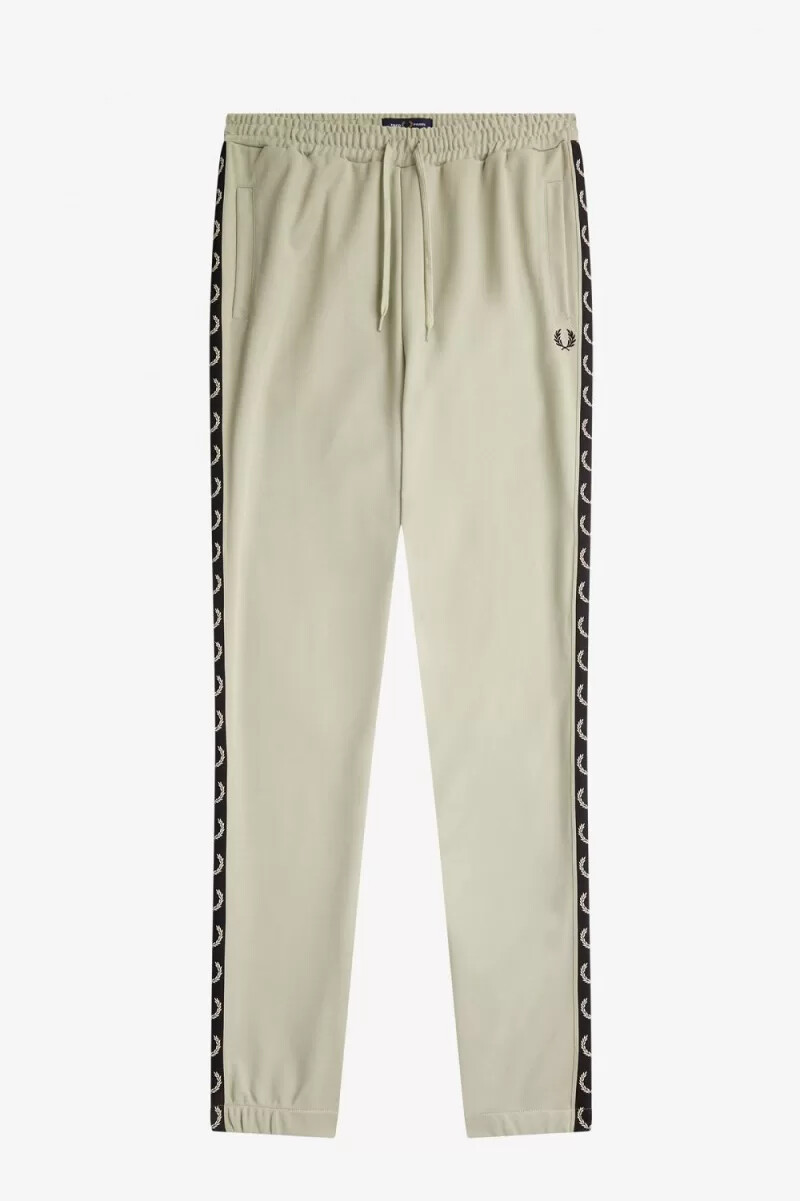 fred perry taped track herrenhose hellmint schwarz