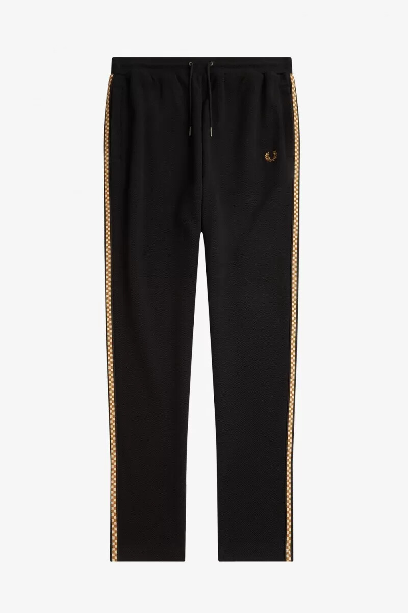 fred perry herren-trainingshose mit schachbrettmuster schwarz