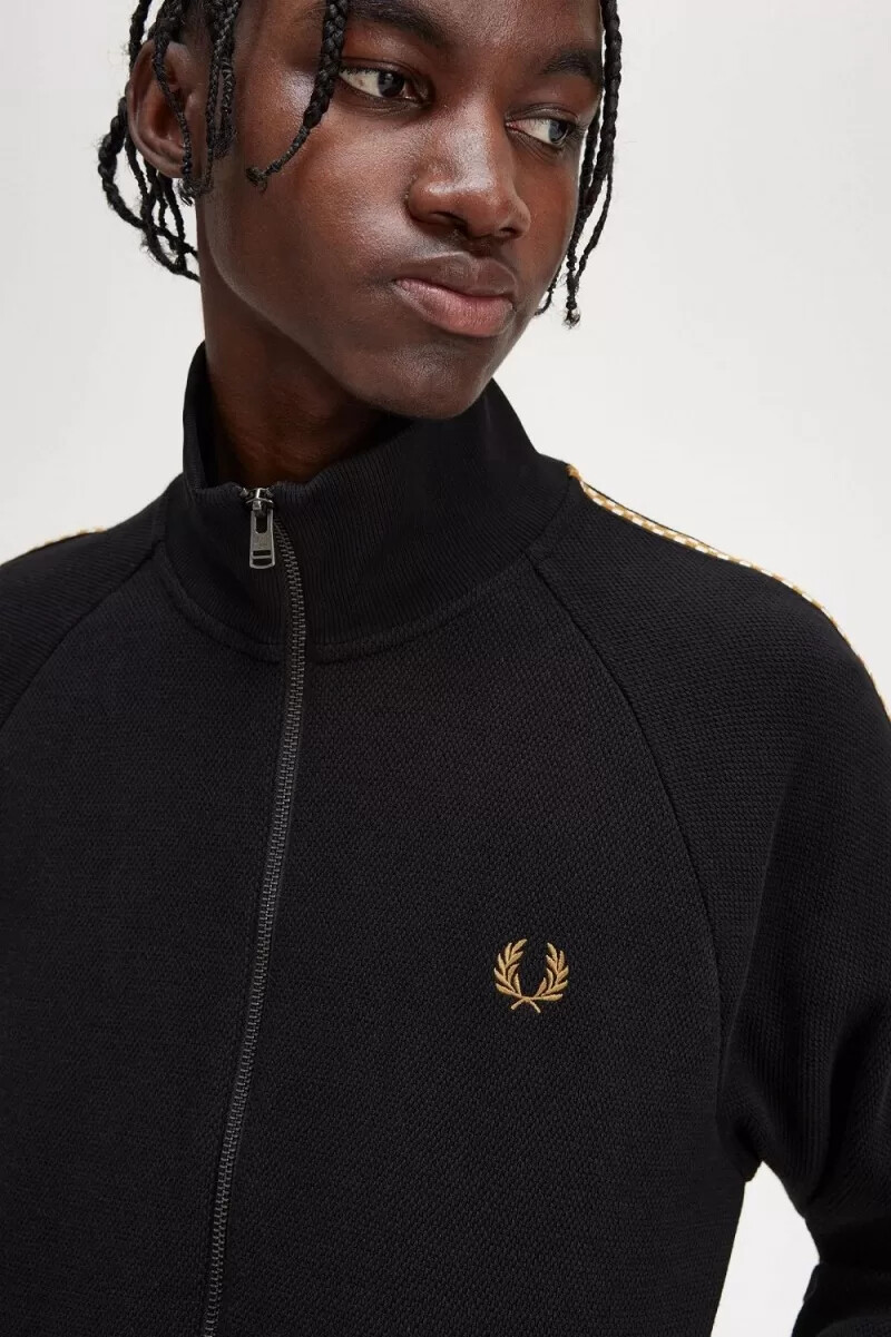 fred perry herrenjacken mit schachbrettmuster schwarz