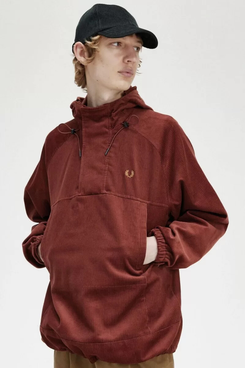 fred perry cord-overhead-jacke für herren whiskybraun