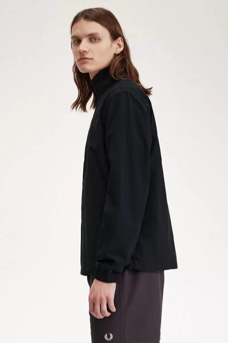 fred perry herren-trainingsjacke aus gewebtem stoff schwarz