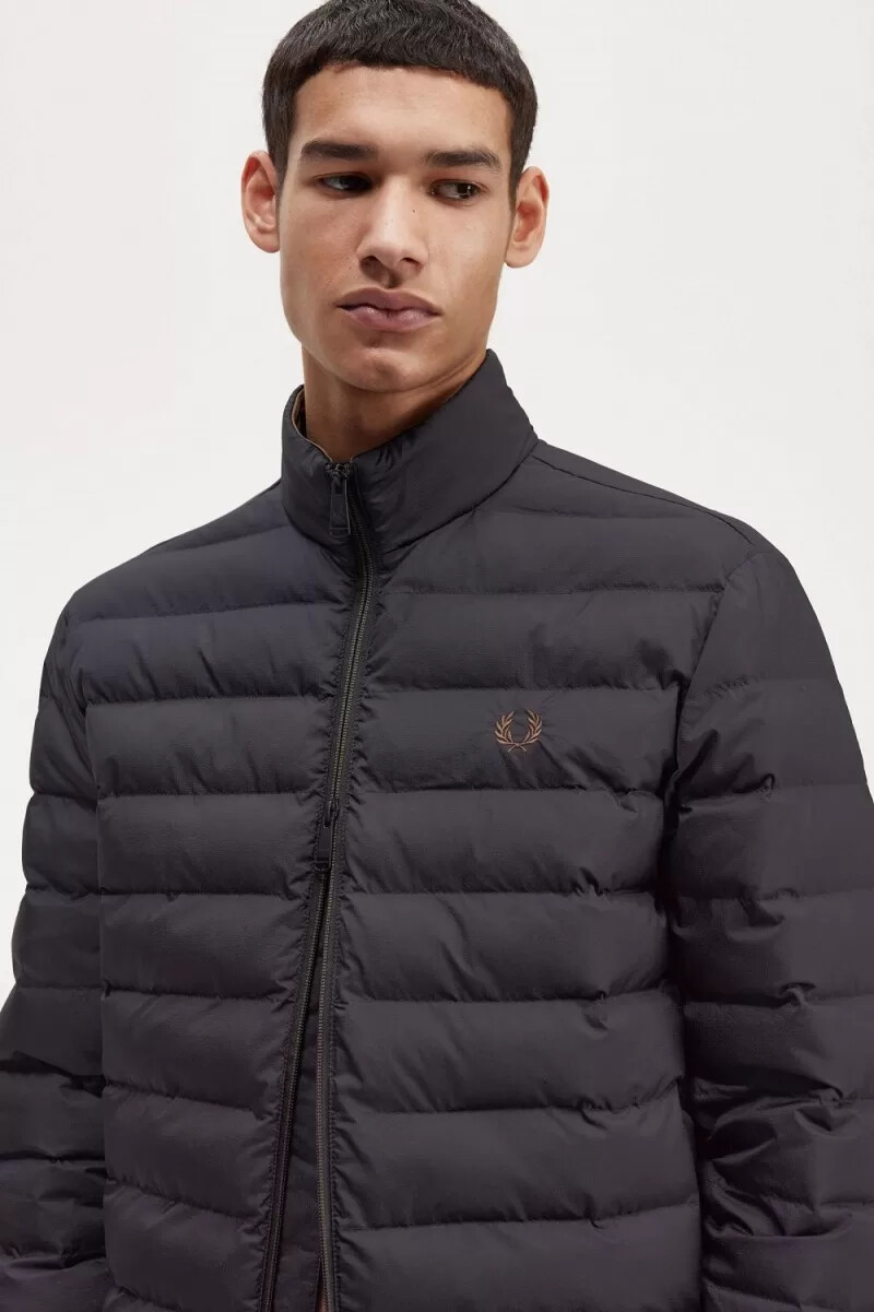 fred perry gefütterte herrenjacke schwarz
