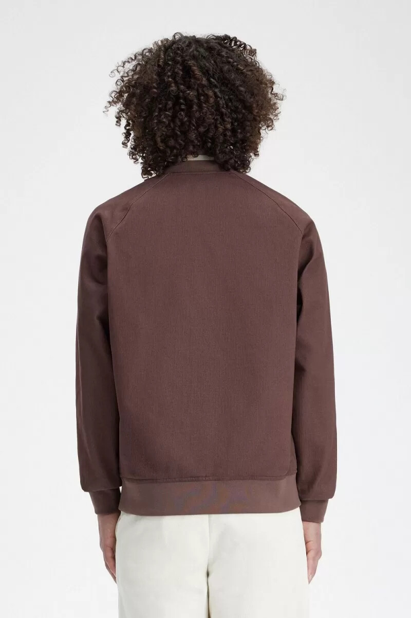 fred perry cord-tennisbomberjacke für herren dunkelrot
