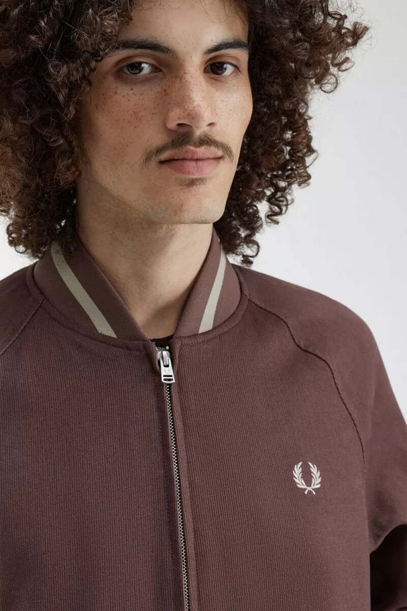 fred perry cord-tennisbomberjacke für herren dunkelrot