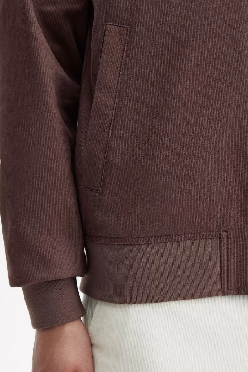 fred perry cord-tennisbomberjacke für herren dunkelrot