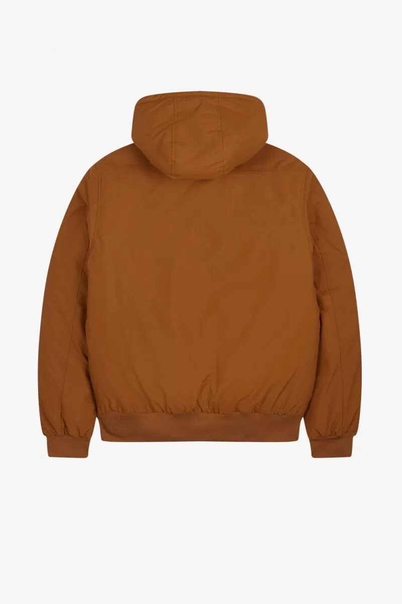 fred perry wattierte kapuzenjacke brentham für herren dunkelbraun