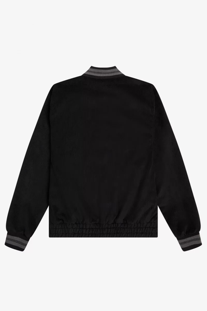 fred perry needlecord tennis bomberjacke für herren schwarz