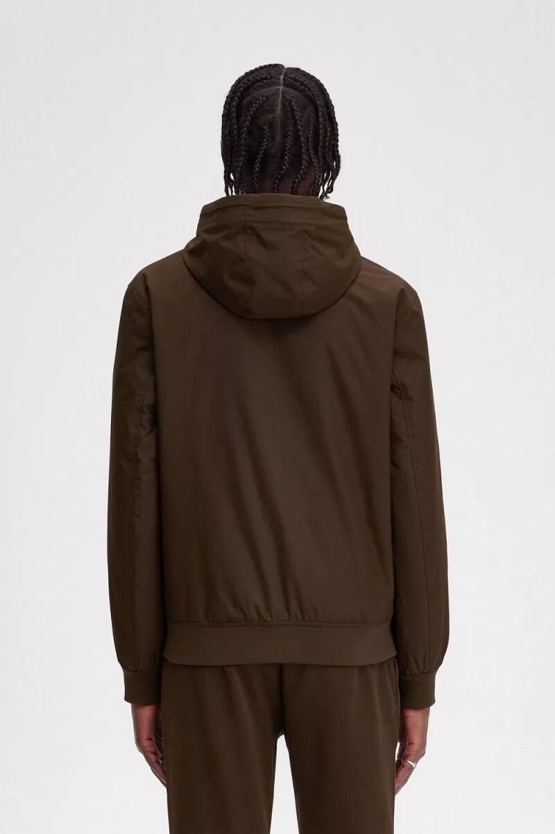 fred perry wattierte kapuzenjacke brentham für herren farbe burnt tobacco