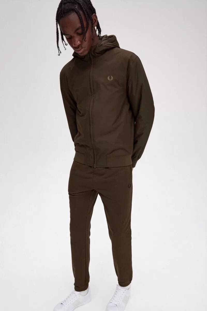fred perry wattierte kapuzenjacke brentham für herren farbe burnt tobacco