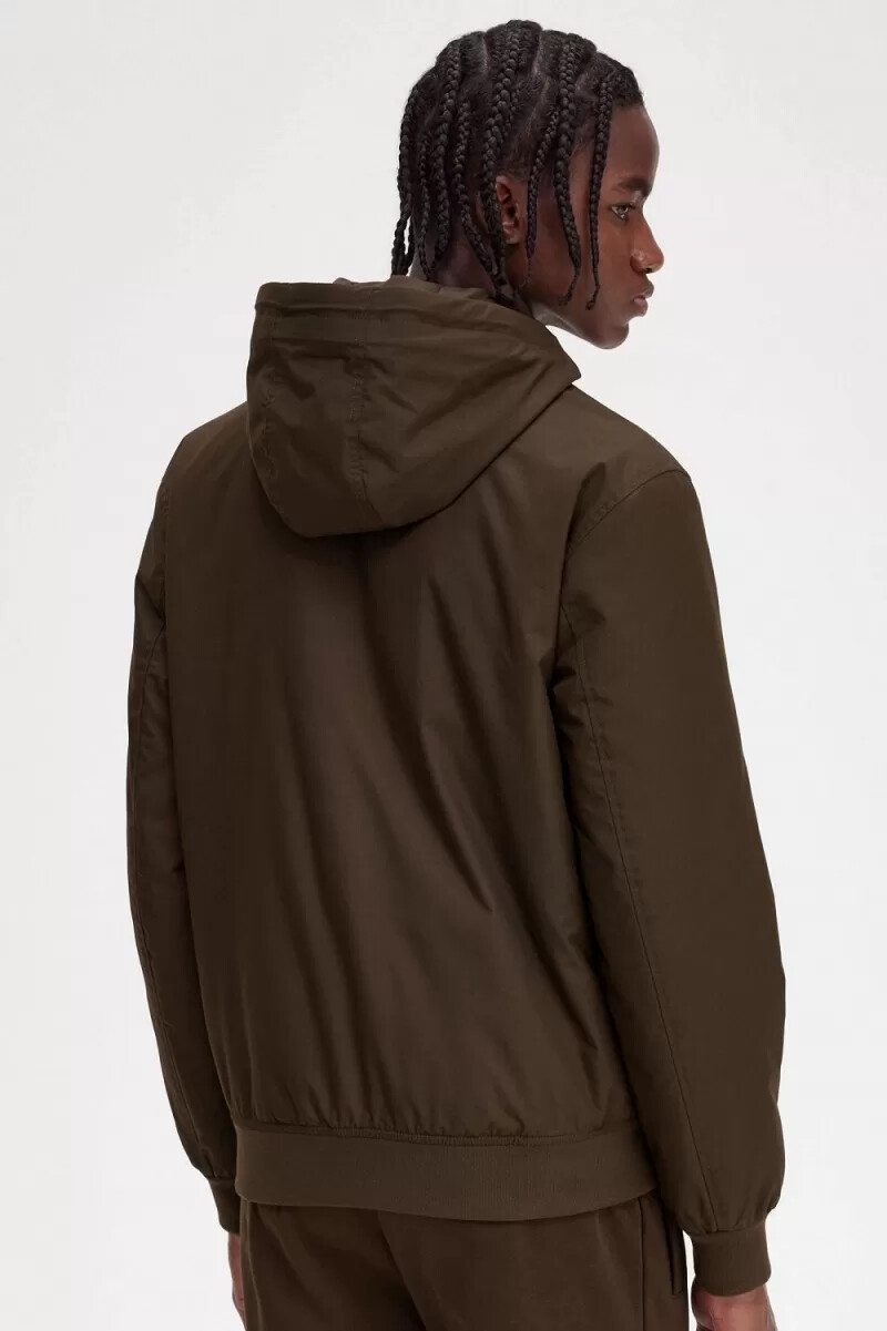 fred perry wattierte kapuzenjacke brentham für herren farbe burnt tobacco