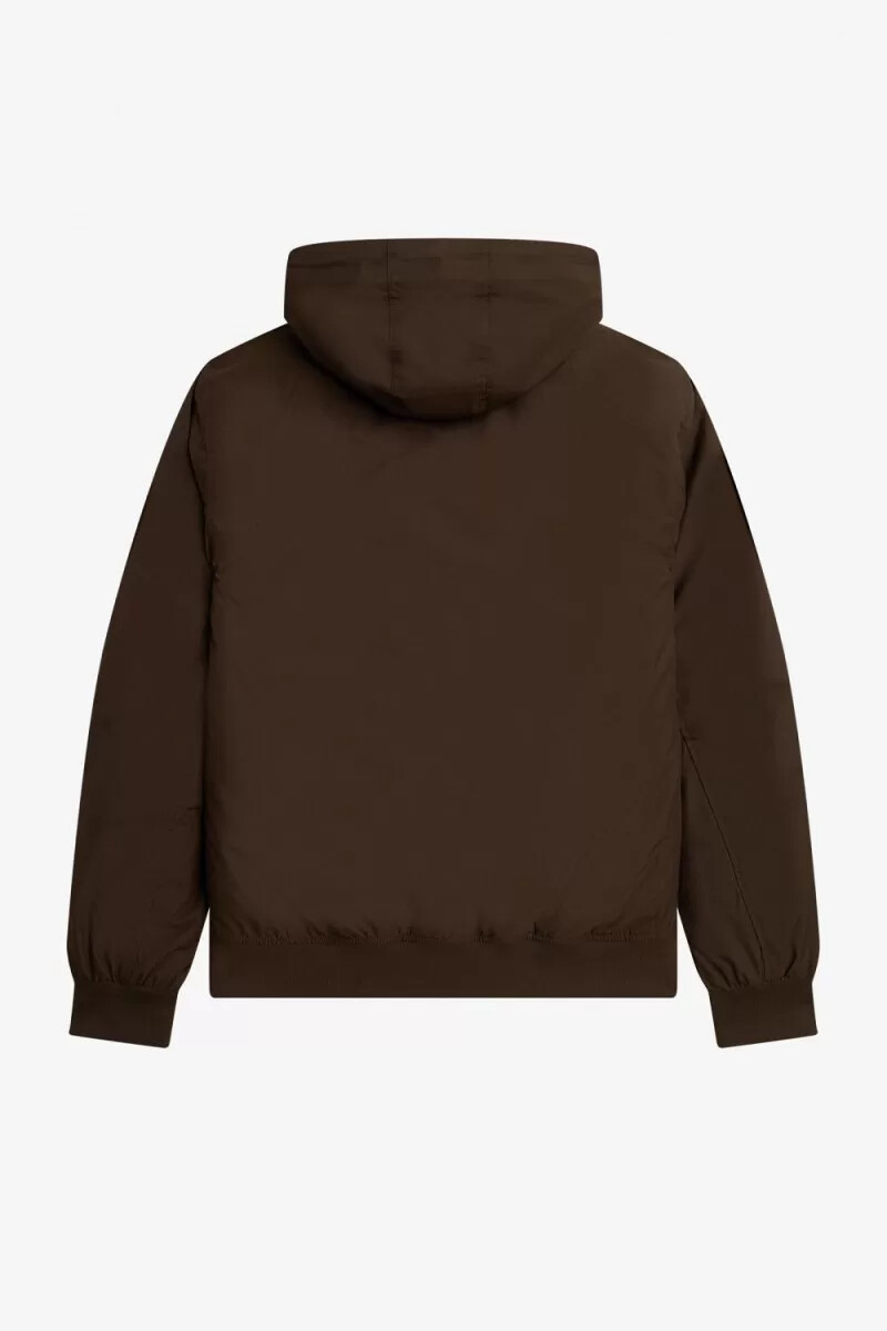 fred perry wattierte kapuzenjacke brentham für herren farbe burnt tobacco
