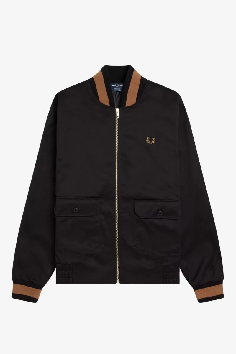 fred perry tennis-bomberjacke für herren schwarz