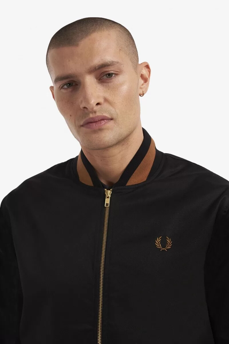 fred perry tennis-bomberjacke für herren schwarz
