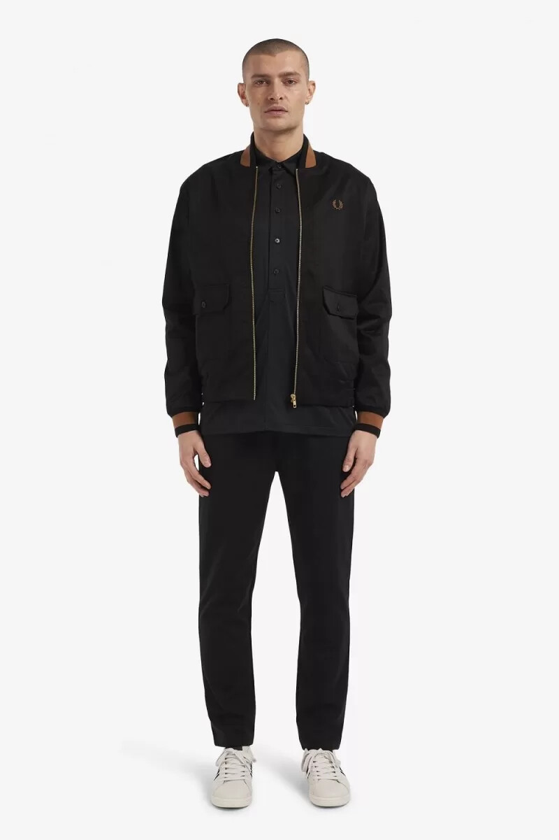 fred perry tennis-bomberjacke für herren schwarz