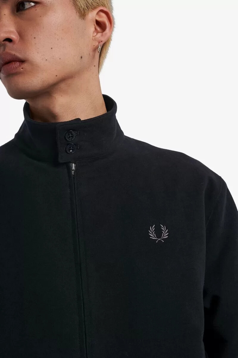 fred perry moleskin harrington herrenjacken schwarz