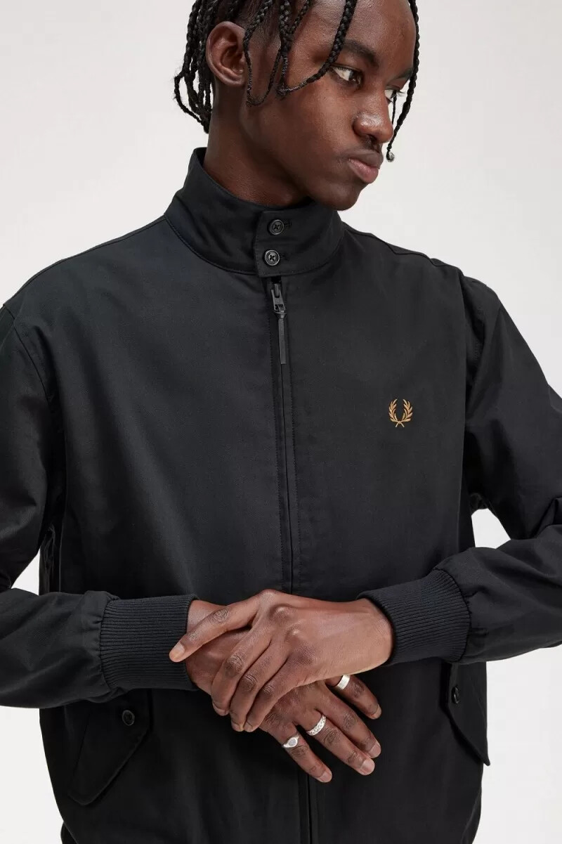 fred perry harrington herrenjacken schwarz
