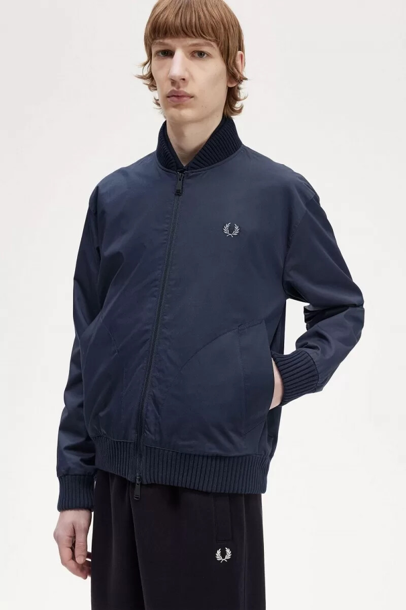 fred perry bomberjacken für herren marineblau