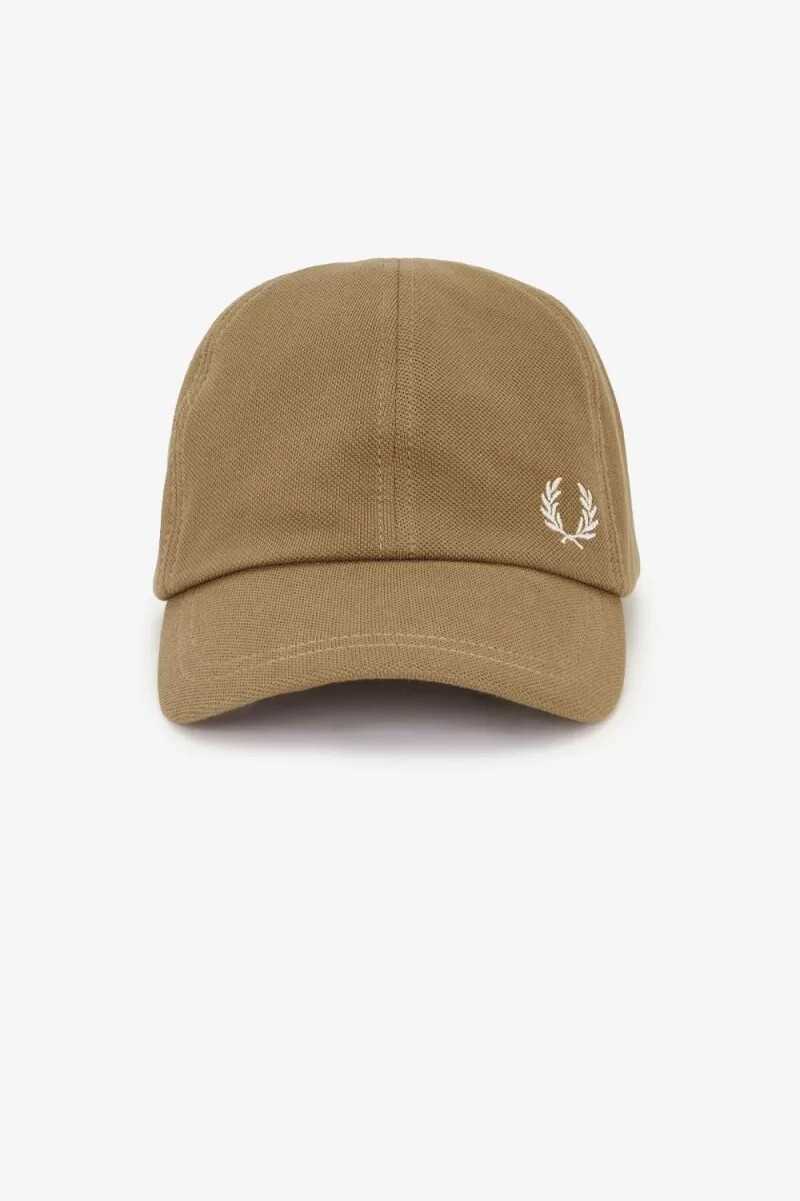 fred perry classic piqué herrenkappen braun beige