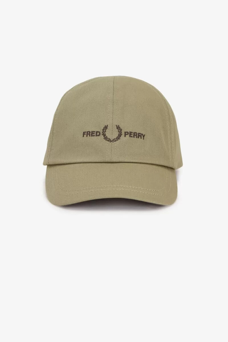 fred perry herren-caps aus twill mit grafikprint warmgrau