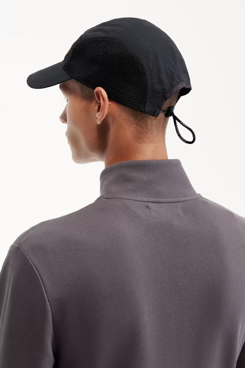 fred perry herren-caps aus knitterfreiem nylon-mesh anchor grey