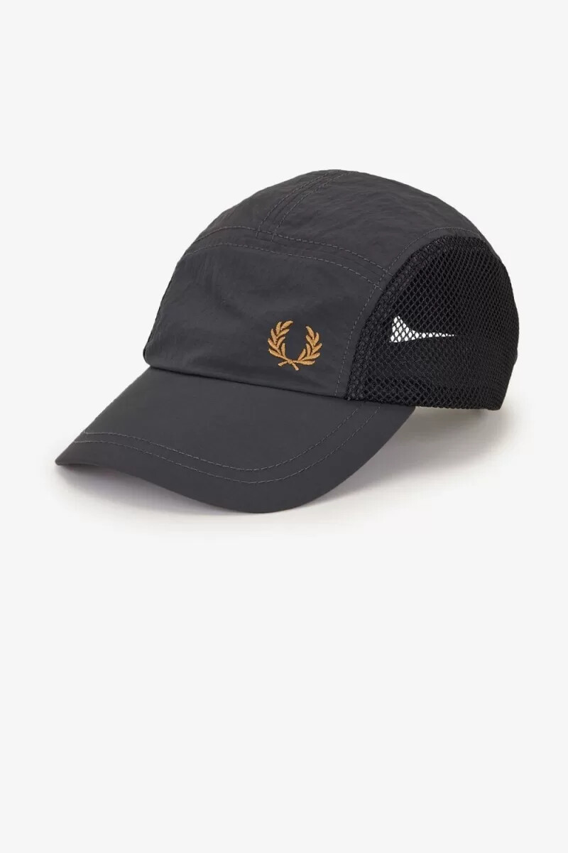 fred perry herren-caps aus knitterfreiem nylon-mesh anchor grey