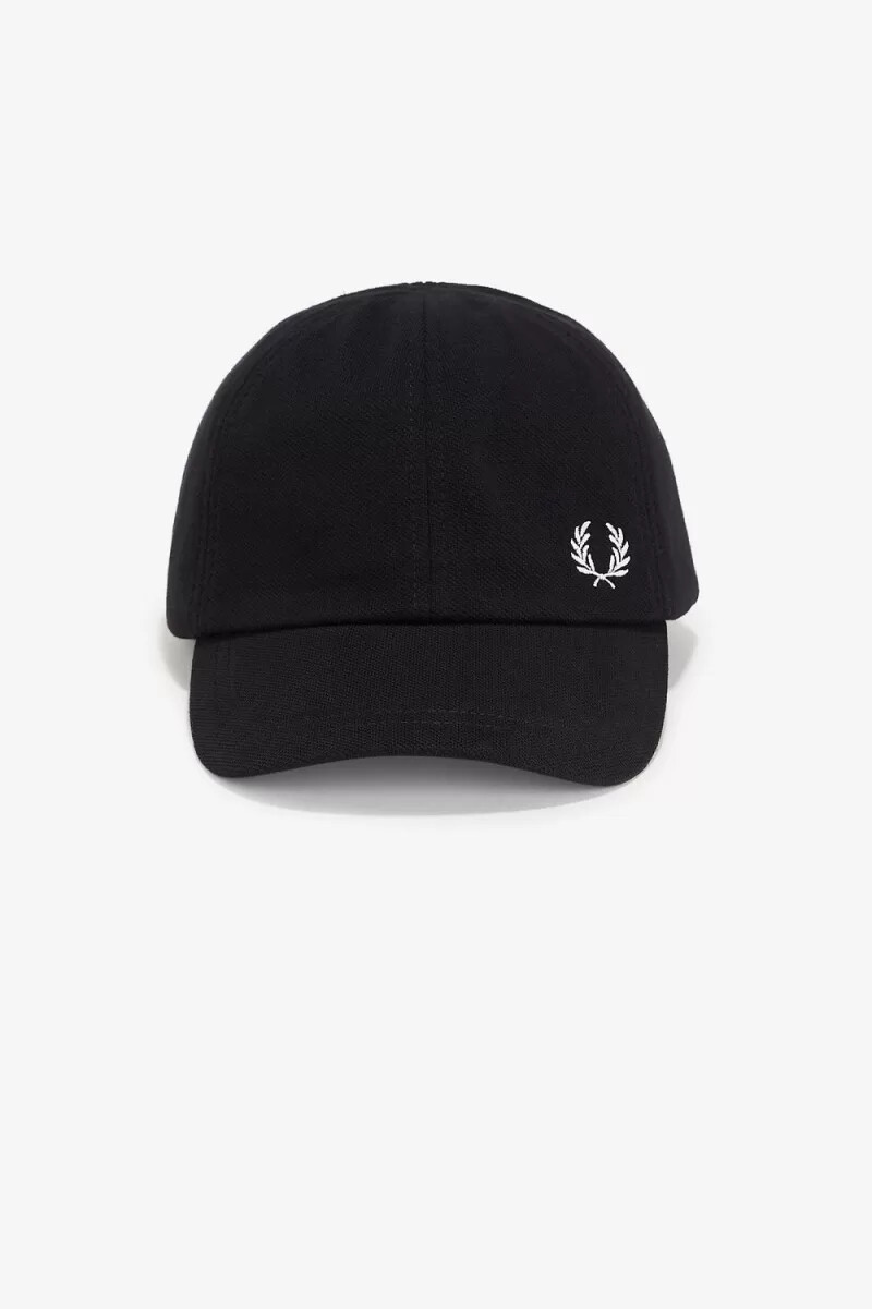 fred perry classic piqué herrenkappen schwarz schneeweiß