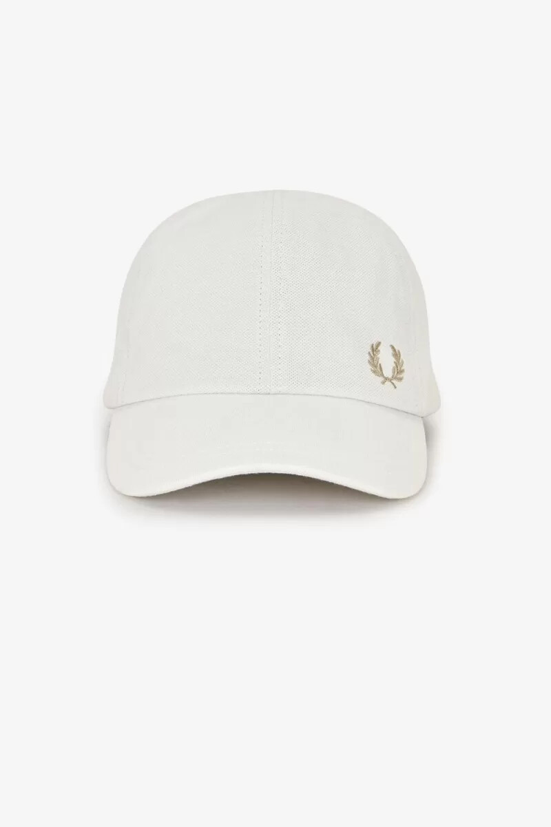 fred perry classic piqué herrenkappen schneeweiß grün