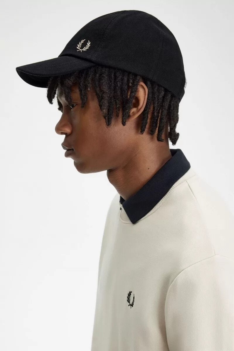 fred perry classic piqué herrenkappen schwarz grün