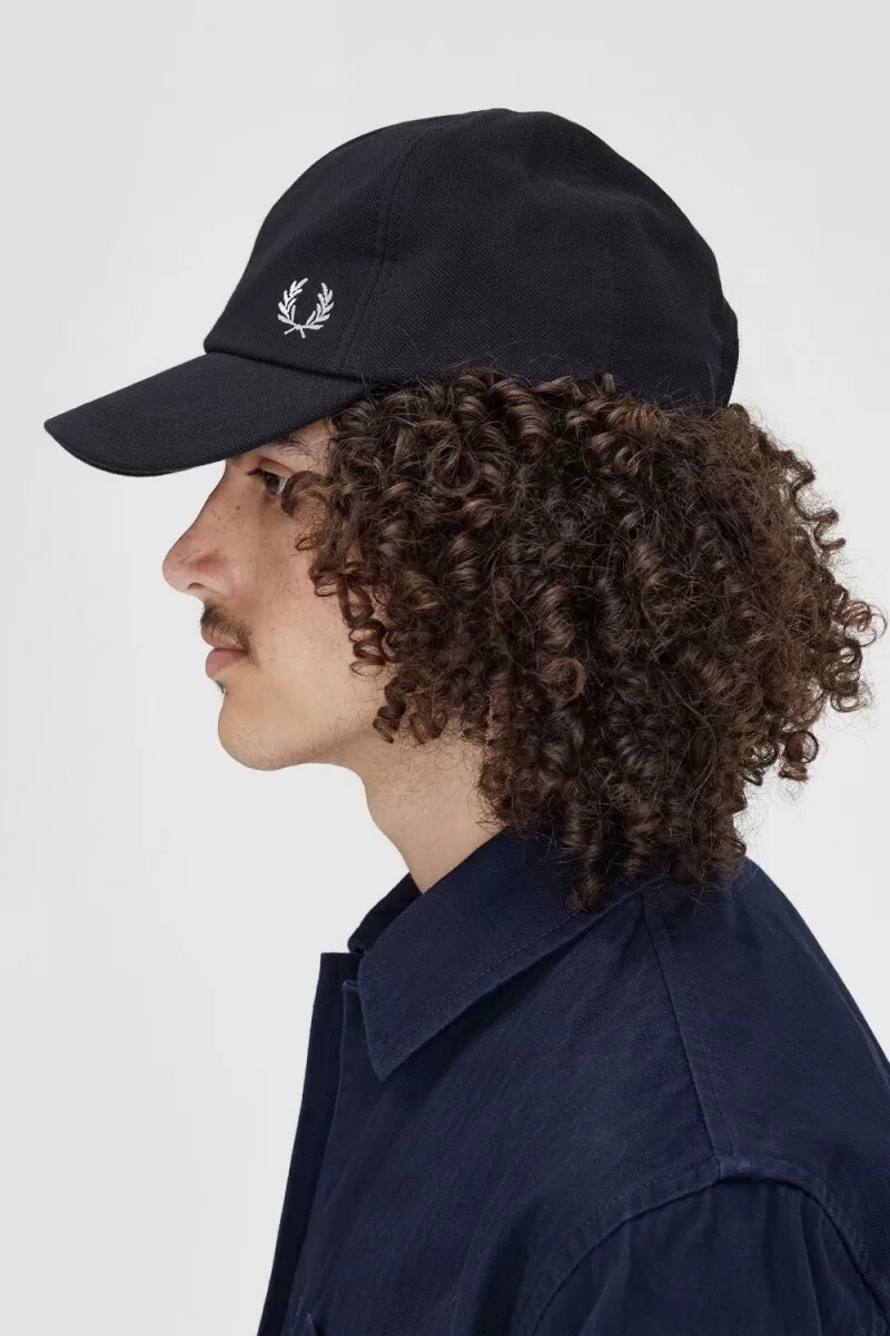 fred perry classic piqué herrenkappen marineblau schneeweiß