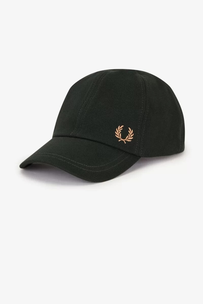 fred perry classic piqué herrenkappen nachtgrün hellrost