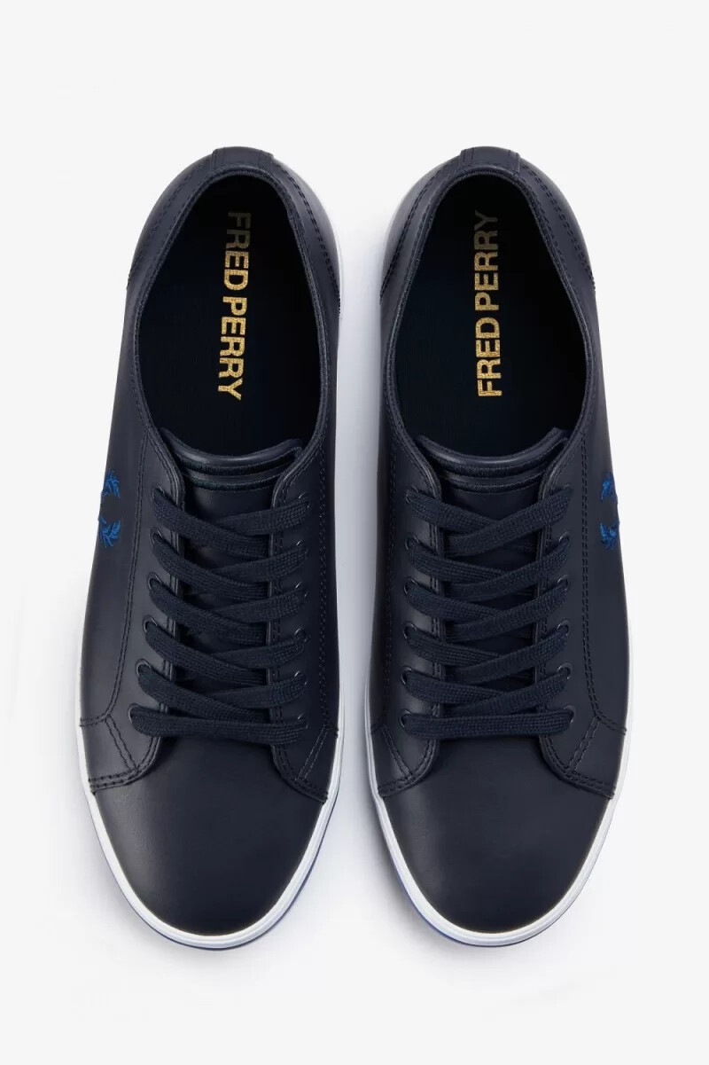 fred perry kingston herren-sneaker marineblau mit kobaltblauem schattierungsmuster